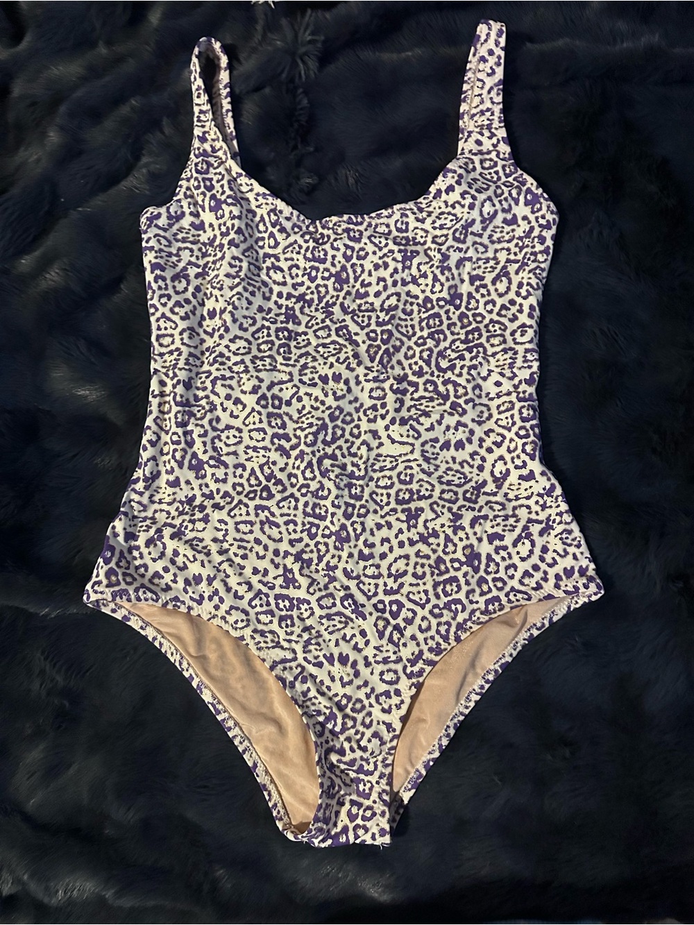 Purple Leopard Print One-Piece Swimsuit